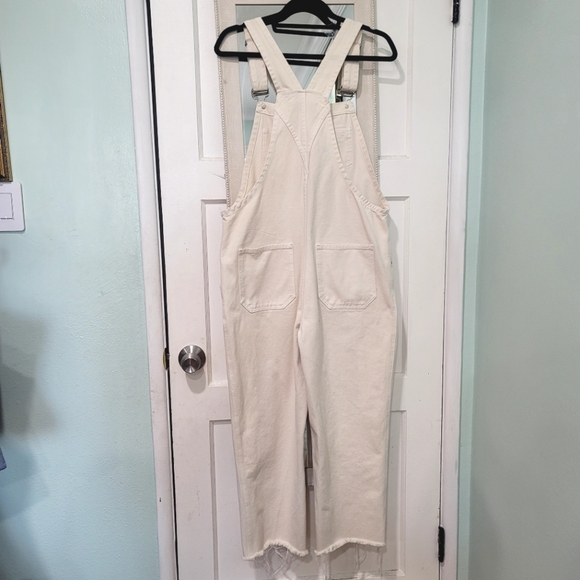 Reformation Benji Overalls Denim Cream Ivory size 10 - Picture 5 of 15